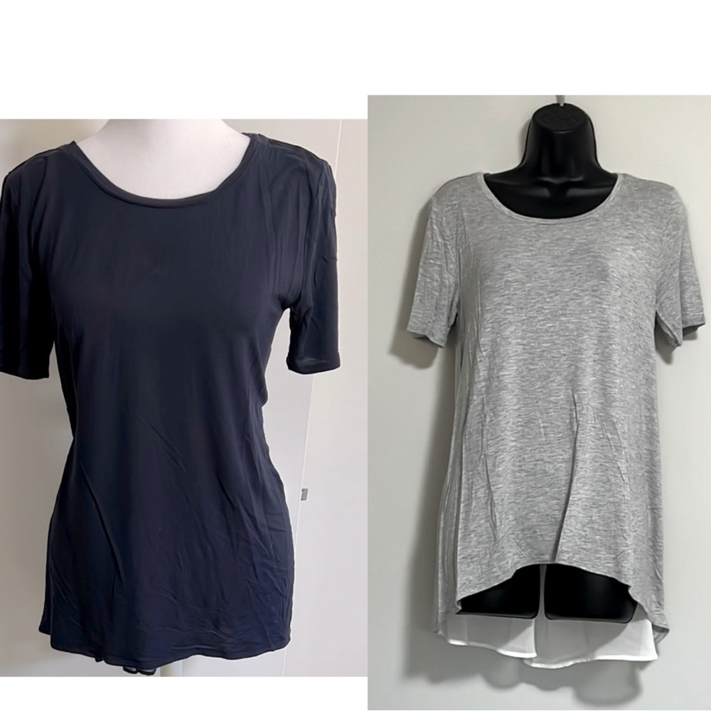 Bundle of 2 Philosophy Tunics. Navy/gray. Hi/lo, slight A-line. Small, oversized